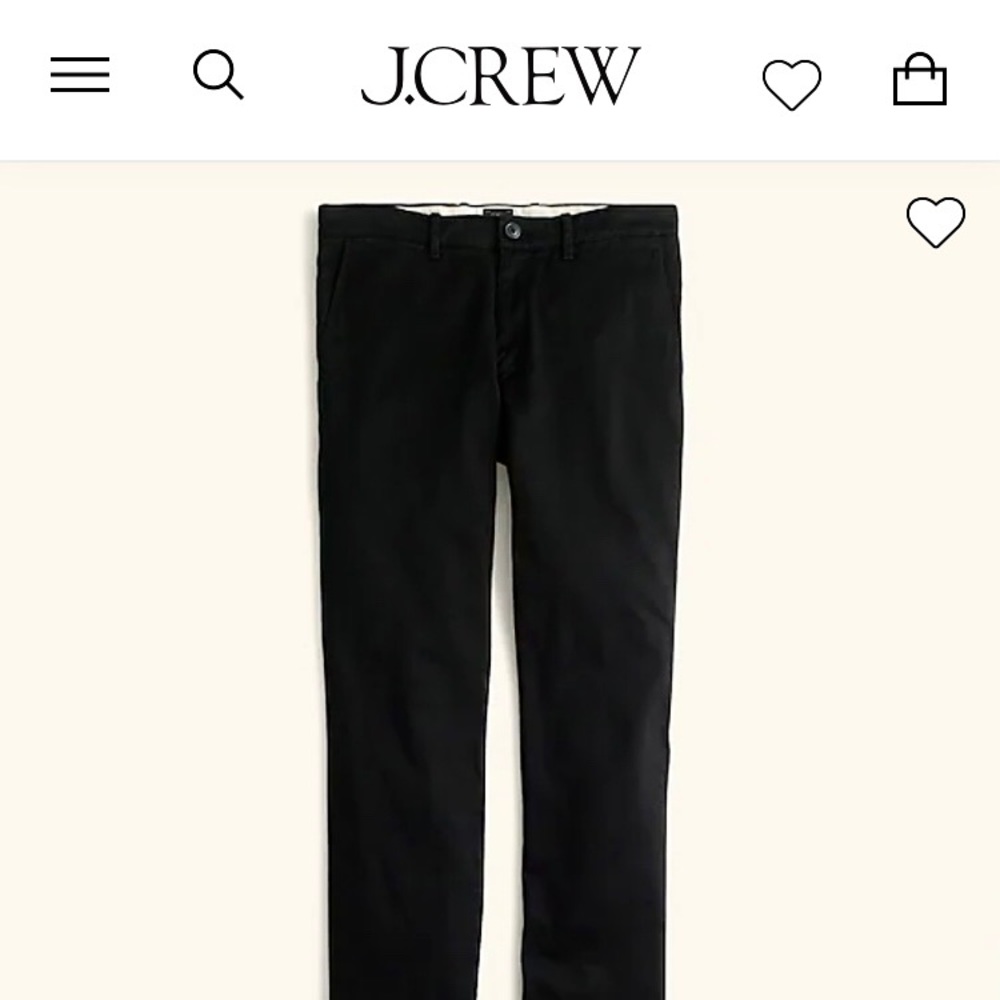 NWT J Crew Mens 770 Straight-Fit Stretch Chino Pants. Black. Size 32x34.
